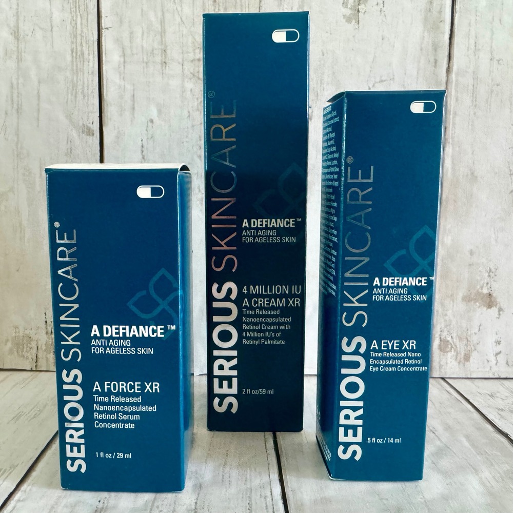 Serious Skincare A Defiance Retinol 3pc Set A Force XR A Cream XR A Eye XR NEW